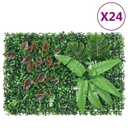  vidaXL Maty ze sztucznymi roślinami, 24 szt, zielone, 40x60 cm Lumarko!