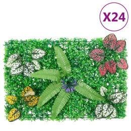  vidaXL Maty ze sztucznymi roślinami, 24 szt, zielone, 40x60 cm Lumarko!
