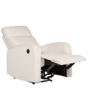 Fotel z elektryczną funkcją relaksu welurowy biały VERDAL Lumarko!