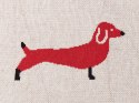 Koc bawełniany dla dzieci w jamniki 130 x 170 cm beżowo-czerwony REERH Lumarko!