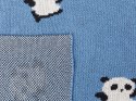 Koc bawełniany dla dzieci w pandy 130 x 170 cm niebieski TALOKAN Lumarko!