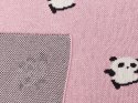 Koc bawełniany dla dzieci w pandy 130 x 170 cm różowy TALOKAN Lumarko!