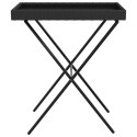 Składany stolik z tacą, czarny, 65x40x75 cm, polirattan Lumarko!