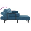 Sofa rozkładana L, niebieska, 260x140x70 cm, aksamit Lumarko!