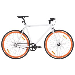 Rower single speed, biało-pomarańczowy, 700c, 55 cm Lumarko!