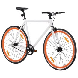 Rower single speed, biało-pomarańczowy, 700c, 55 cm Lumarko!