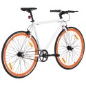 Rower single speed, biało-pomarańczowy, 700c, 51 cm Lumarko!