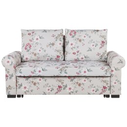 Sofa rozkładana w kwiaty jasnoszara SILDA Lumarko!