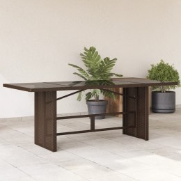 Stół ogrodowy ze szklanym blatem, brązowy, 190x80x74 cm Lumarko!