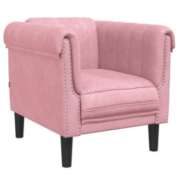 Fotel, różowy, tapicerowany aksamitem Lumarko!