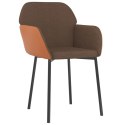 Krzesła stołowe, 2 szt., brązowe, tkanina i sztuczna skóra Lumarko!