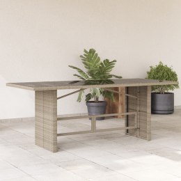 Stół ogrodowy ze szklanym blatem, jasnoszary, 190x80x74 cm Lumarko!