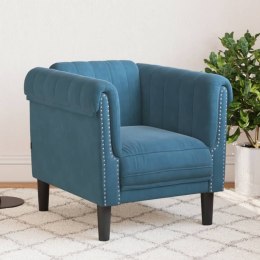 Fotel, niebieski, tapicerowany aksamitem Lumarko!