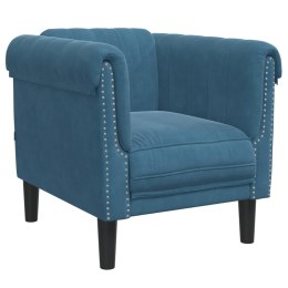 Fotel, niebieski, tapicerowany aksamitem Lumarko!