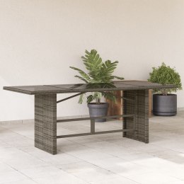 Stół ogrodowy ze szklanym blatem, szary, 190x80x74 cm Lumarko!