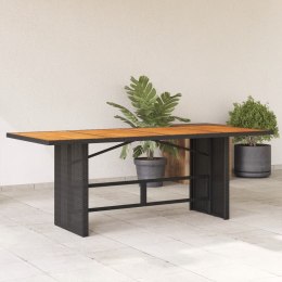Stół ogrodowy z akacjowym blatem , czarny, 190x80x74 cm Lumarko!