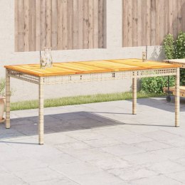 Stół ogrodowy, beżowy, 180x90x75 cm, polirattan i akacja Lumarko!