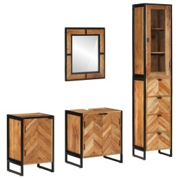 4-częściowy zestaw mebli łazienkowych, żelazo i drewno akacjowe Lumarko!