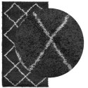 Dywan shaggy z wysokim runem, czarno-kremowy, 60x110 cm Lumarko!
