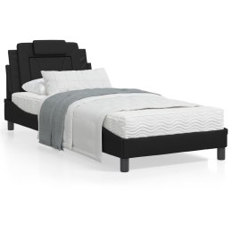Łóżko z materacem, czarne, 80x200 cm, sztuczna skóra Lumarko!