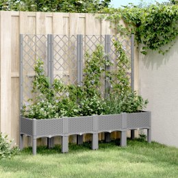 Donica ogrodowa z kratką, jasnoszara, 160x40x142 cm, PP Lumarko!