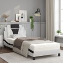 Łóżko z materacem, biało-czarne, 80x200 cm, sztuczna skóra Lumarko!