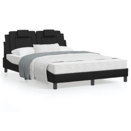 Łóżko z materacem, czarne, 120x200 cm, sztuczna skóra Lumarko!