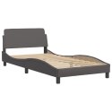 Łóżko z materacem, szare, 100x200 cm, sztuczna skóra Lumarko!