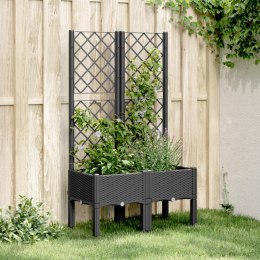 Donica ogrodowa z kratką, czarna, 80x40x142 cm, PP Lumarko!