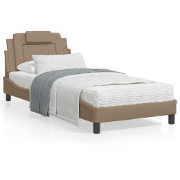 Łóżko z materacem, kolor cappuccino, 80x200 cm, sztuczna skóra Lumarko!