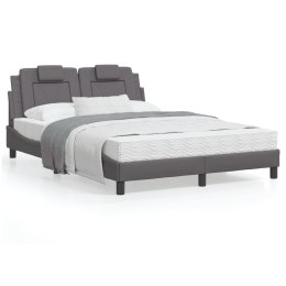 Łóżko z materacem, szare, 120x200 cm, sztuczna skóra Lumarko!