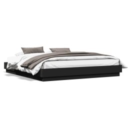 Rama łóżka, czarna, 200x200 cm, materiał drewnopochodny Lumarko!