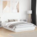 Rama łóżka z oświetleniem LED, biała, 160x200 cm Lumarko!