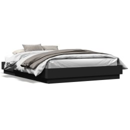 Rama łóżka z oświetleniem LED, czarna, 120x200 cm Lumarko!