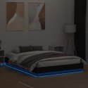 Rama łóżka z oświetleniem LED, czarna, 150x200 cm Lumarko!