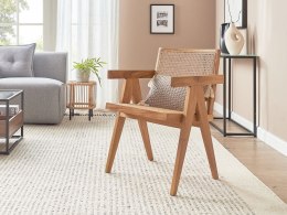 Krzesło drewniane z plecionką rattanową jasne drewno WESTBROOK Lumarko!