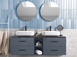 Zestaw mebli łazienkowych z podwójną umywalką i lustrami szary PILAR Lumarko!