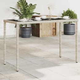 Stół ogrodowy ze szklanym blatem, jasnoszary, 115x54x74 cm Lumarko!