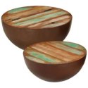  Dwa stoliki kawowe na kształt misy z drewna odzyskanego Lumarko!
