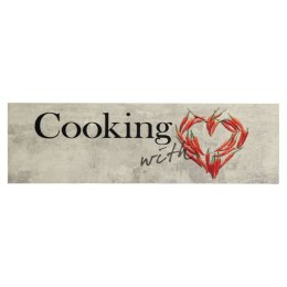 Dywanik kuchenny, napis Cooking i papryczki, 45x150 cm, aksamit Lumarko!