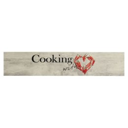 Dywanik kuchenny, napis Cooking i papryczki, 60x300 cm, aksamit Lumarko!