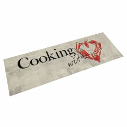 Dywanik kuchenny, napis Cooking i papryczki, 60x180 cm, aksamit Lumarko!