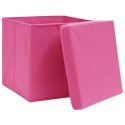 Pudełka z pokrywami, 4 szt., 28x28x28 cm, różowe Lumarko!