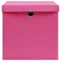 Pudełka z pokrywami, 4 szt., 28x28x28 cm, różowe Lumarko!