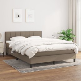 Łóżko kontynentalne z materacem, taupe, tkanina, 140x190 cm Lumarko!