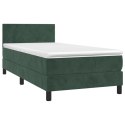 Łóżko kontynentalne z materacem, zielone, aksamit, 100x200 cm Lumarko!