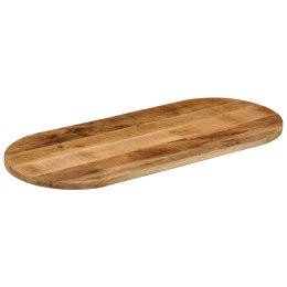 Blat stołu, 140x60x3,8 cm, owalny, lite surowe drewno mango Lumarko!