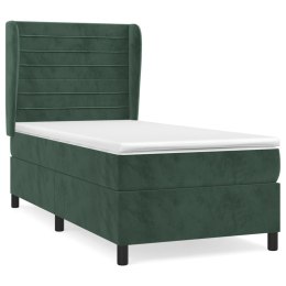 Łóżko kontynentalne z materacem, zielone, aksamit, 90x200 cm Lumarko!