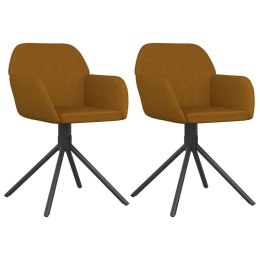 Obrotowe krzesła stołowe, 2 szt., brązowe, aksamitne Lumarko!