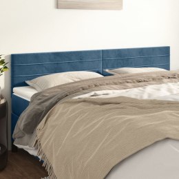 Zagłówki do łóżka, 2 szt, ciemnoniebieski, 90x5x78/88cm aksamit Lumarko!